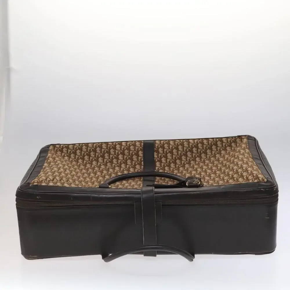 DIOR Trotter Canvas Suitcase Brown